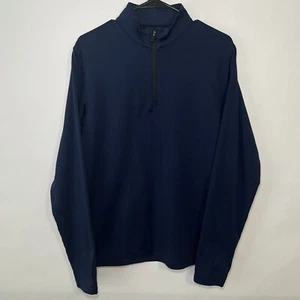 TESLA 1/4 Zip Performance Pullover Mens Size S Small Navy Blue Long Sleeve Shirt - Picture 1 of 6