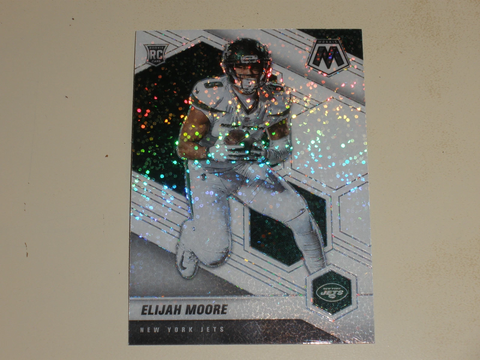 2021 Panini Mosaic White Sparkle Prizm #316 Elijah Moore Rookie RC
