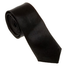 Unisex Casual Necktie Skinny Slim Narrow Neck Tie - Black K5L6