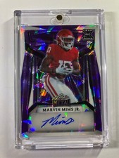2023 Leaf Metal Marvin Mims Jr Purple Crystal 3/5 Auto Rookie Card BRONCOS!!!