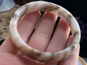 63mm certified rare natural pattern Hotan Jade jade bracelet  4597 - Picture 1 of 6