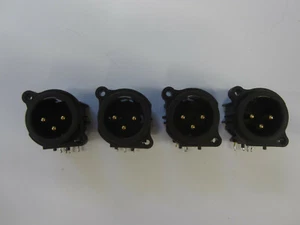 (4) Neutrik NC3MAH 3 Pole Male XLR Receptacle Housing Horizontal PCB Mount - Picture 1 of 2