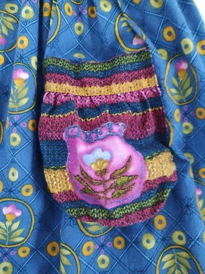 Vtg Daisy Kingdom Original Factory Made Girl's Dress 4/5? Blue Floral Crinoline - Image 1 of 4