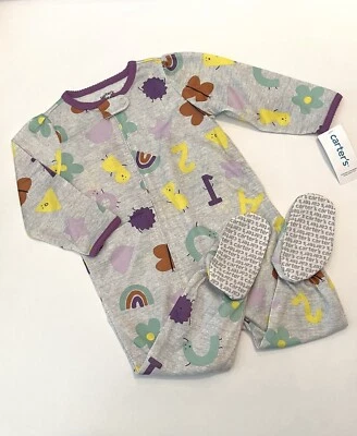 Carters Bebé Niña Pijama con Pies 18 Meses Cremallera Dormir N Jugar Lindo Pijama Nuevo Foto 1 de 3