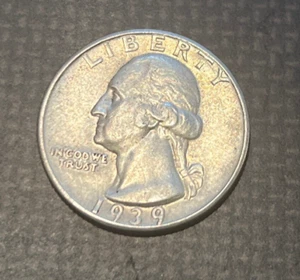 1939 D/S Washington Silver Quarter Error Nice Circulated Condition - Picture 1 of 6