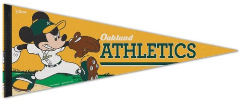 Oakland A's MICKEY MOUSE DISNEY ACE MLB Baseball Premium Felt PENNANT Cover