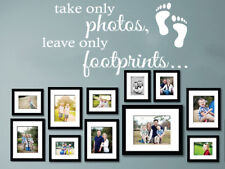 'Take only photos, leave only footprints' wall art sticker, quote, vinyl, Quote