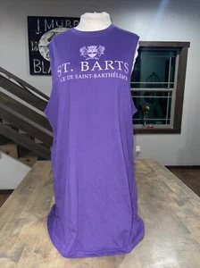Isaac Morris Purple St Barts Sleeveless Cover up Tee Dress Size Medium - Picture 1 of 5