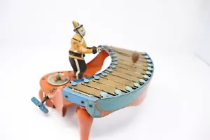 C1930 Antique Tin Litho Wind Up Toy WOLVERINE ZILOTONE MUSICAL Mechanical Repair - Picture 1 of 24