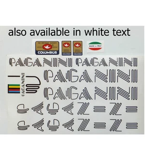 Paganini full set of decals vintage choice black or white text - Picture 1 of 1