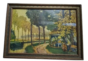 Antique Louis Seybold Framed Picture Print Art Impression Estate Farmhouse Find - Bild 1 von 9
