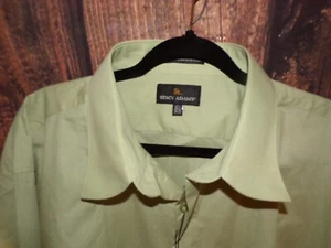 Camicia Stacy Adams manica lunga tasca colletto verde menta uomo taglia 18,5 34-35 NUOVA! - Foto 1 di 5