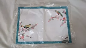NEW Lenox Linen Chirp Spill Proof Microfiber Placemat Birds Cherry Blossom - Picture 1 of 3