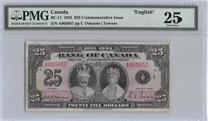 Canada / Commemorative  $25  5.6.1935   BC-11  Series  A  Circulated Banknote - Picture 1 of 2