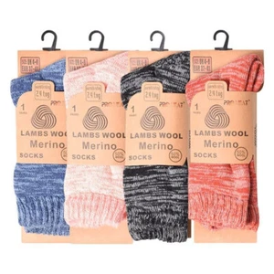 1-6 Pairs Ladies Warm Merino Lamb Wool Socks Outdoor Thermal ProHeat 2.4TOG 4-8 - Picture 1 of 5