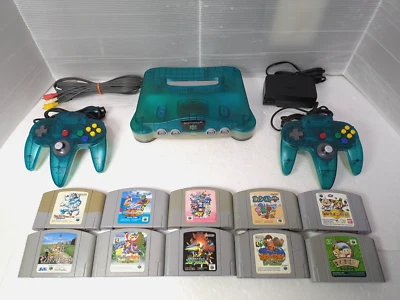 Nintendo 64 Region Free  Console Clear Blue 2controllers Mario Party 2 N64 japan - Image 1 of 4