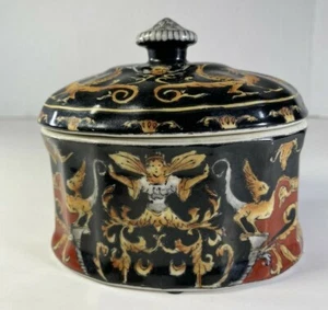 Vintage Chinese Porcelain Lidded Trinket Box 3.5”h x 4.25” x 4.25” - Picture 1 of 12