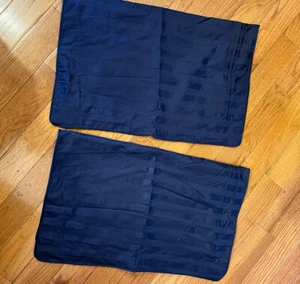 Wamsutta Damask Stripe Euro Shams 500 TC Navy Blue Brand New - Picture 1 of 2
