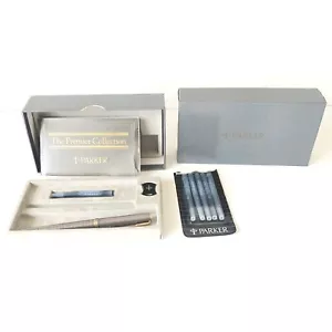 RARE Parker Premier Sterling Silver Cisele Fountain Pen 14k Gold Nib Boxed&More - Picture 1 of 18
