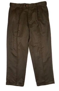 Croft & Barrow Dress Pants Men Size 38x30 (Meas 37x29) Brown Polyester Straight - Picture 1 of 7
