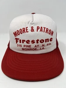 NOS Vintage 1980s Firestone Tires Trucker Hat Snapback Cap Monroe Louisiana Nice - Bild 1 von 24