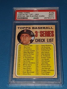 1968 Topps #192 Carl Yastrzemski Checklist Boston Red Sox Baseball Card PSA 9 OC - Picture 1 of 2