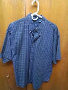 ARROW Short Sleeve Button Down Plaid Shirt, VTG 80s Men's Extra Large - Picture 1 of 2