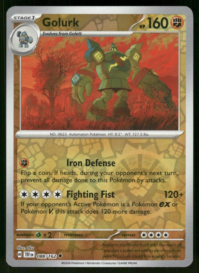 Golurk 088/162 TEF SV05: Temporal Forces Reverse Holo NM - Image 1 of 2