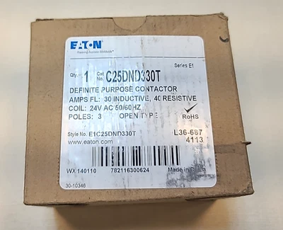 Contactor magnético Eaton de propósito definido - 3 polos, 40A (C25DND330T) Foto 1 de 4