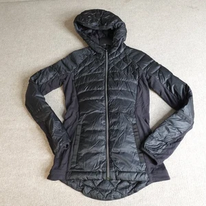 Lululemon Damen Jacke XS schwarz Full Zip Kapuze Daunen gefüllt Daunen für einen Lauf - Bild 1 von 10