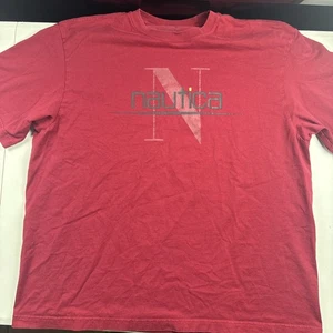 Vintage Nautica Spell Out Logo Tee Maroon Size XL Mens T Shirt Made In USA - Picture 1 of 6