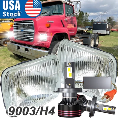 fit Ford L9000 L800 LN700 Trucks 2PC 7x6" 5x7 LED Headlight High/Low Beam - Image 1 of 4