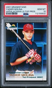 2001 Tribuna Liga de los Apalaches Top Prospects Yadier Molina Novato PSA 10 - Imagen 1 de 2