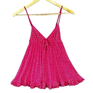 Camiseta sin mangas lencería babydoll con patrón de corazón rosa Victoria's Secret XS - Imagen 1 de 7
