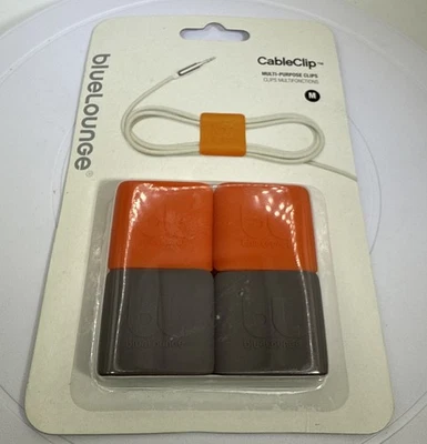 Cable Clip Medium 4 Pack (Orange/Gray)- Blue Lounge - Multi-Purpose Clips - Image 1 of 4