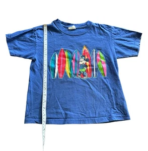 Mickey Mouse Vintage 90s Surf Shirt Kids(6/7) | 100% Cotton | Surfboards Graphic - Picture 1 of 4