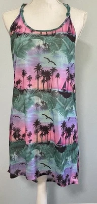 Vestido regata OP Ocean Pacific tropical com mangas tamanho G palmas das mãos - Imagem 1 de 4