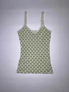 Vtg Hollister Tank Top Y2K Lace Trim Babydoll Cami Coquette Sz L Flowers - Picture 1 of 4