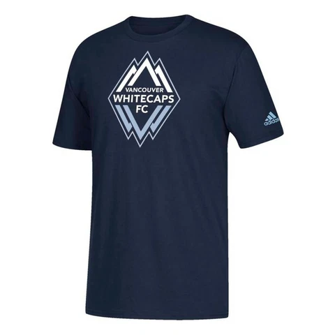 Vancouver Whitecaps FC MLS Adidas Youth Navy Blue "Squad" Primary Logo T-Shirt Cover