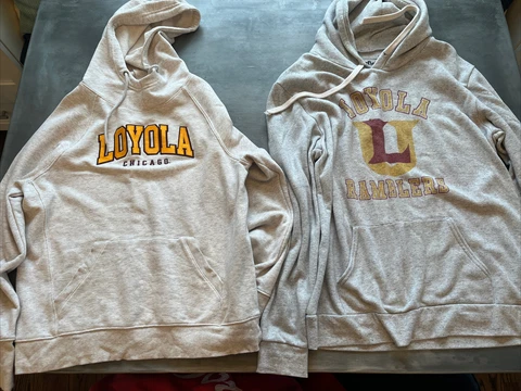 Loyola University chicago men sweatshirt hoodie large grey Gray vintage Oversize Cover