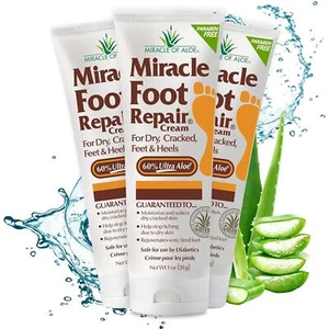 Miracle Foot Repair Cream, (1 Oz / 3 Pack) Repairs Dry Cracked Heels And Feet, - Picture 1 of 7