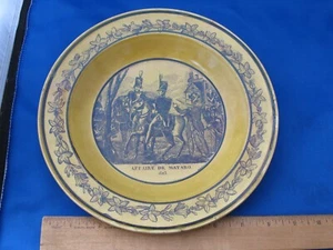 19o C FRANCESA CERÁMICA AMARILLA CANARIA Conmemorativa PLATO DE MATARO 1823 - Imagen 1 de 6