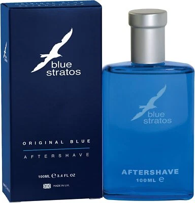BLUE STRATOS ORIGINAL BLUE 100ML AFTERSHAVE BRAND NEW AND BOXED  - Image 1 of 3