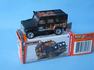 Matchbox Land Rover 110 Defender Black Body Toy Model Car 70mm Boxed 4x4 explore - Picture 1 of 2