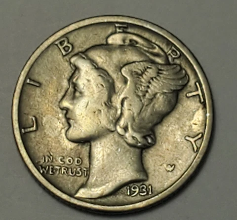 Very Fine++ 1931 S Nicer Low Mintage Mercury Dime Cover