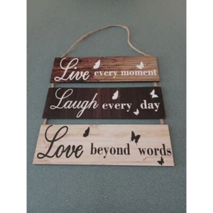 Letrero de madera Live Every Moment 3 niveles 12 X 12 - Imagen 1 de 2