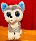 Ty Beanie Boos 6” Slush the Husky Dog Wolf Blue Sparkle Eyes Blue Ears 2021 Cute