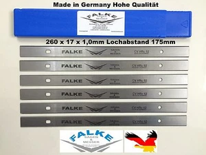Hobelmesser Scheppach 6 Stück 260x17x1mm 175mm Lochabstand - Bild 1 von 4
