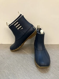 Sperry Saltwater Chelsea Duck Boots Womens Size 6 Blue Rubber Rain STS83988 - Picture 1 of 11