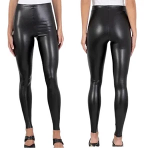 NWT Joie Black Pull On High Waist Vegan Faux Leather Leggings Plus Size XXL - Picture 1 of 9